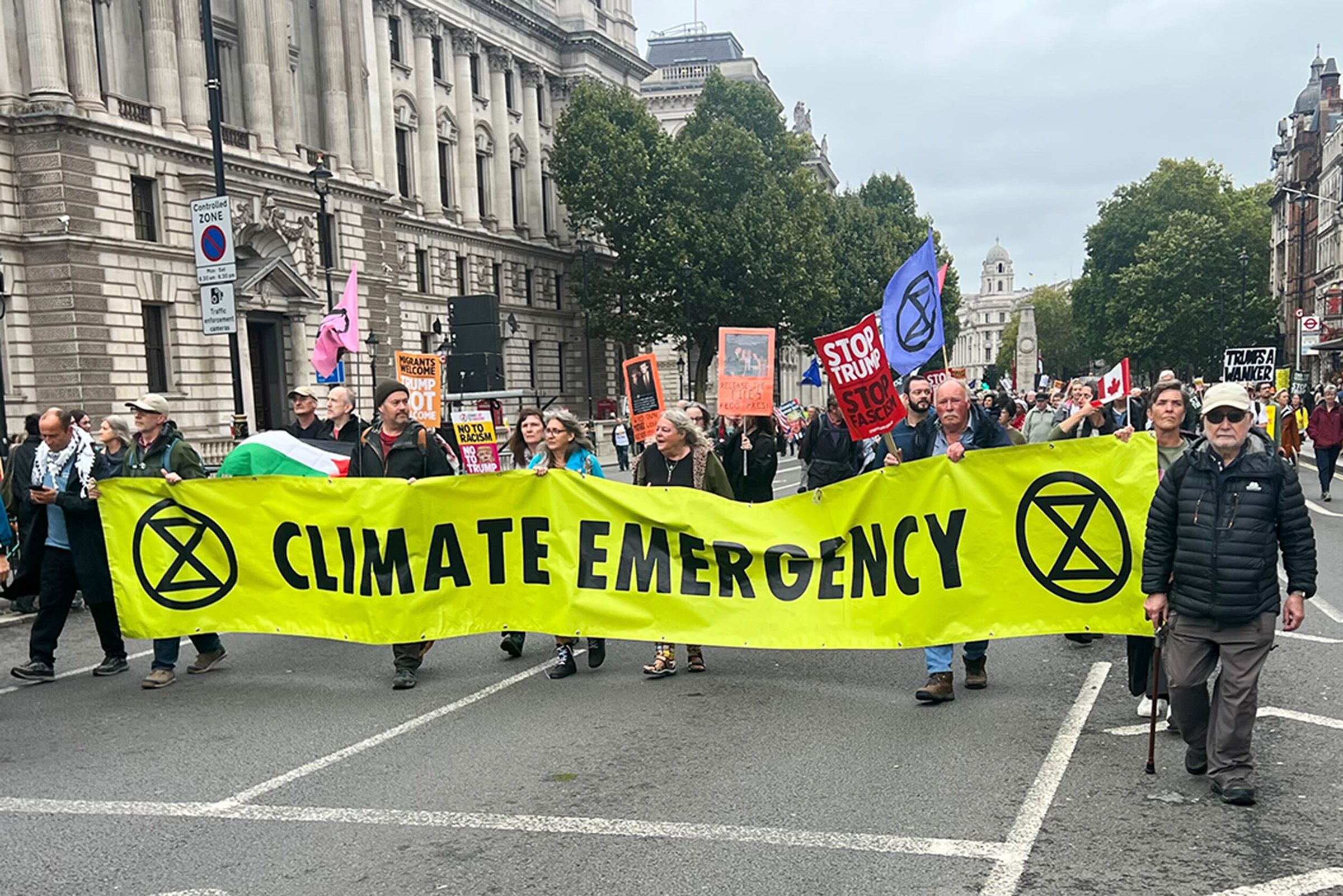 Anti-Trump Protesters Take Aim at ‘Naive’ US-UK AI Deal